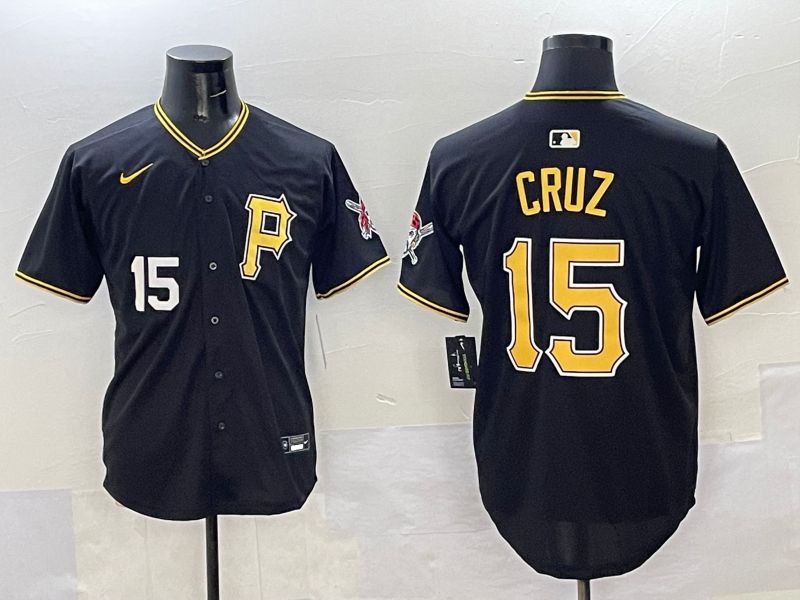 Men Pittsburgh Pirates #15 Cruz Black Game 2025 Nike MLB Jersey style 2->pittsburgh pirates->MLB Jersey